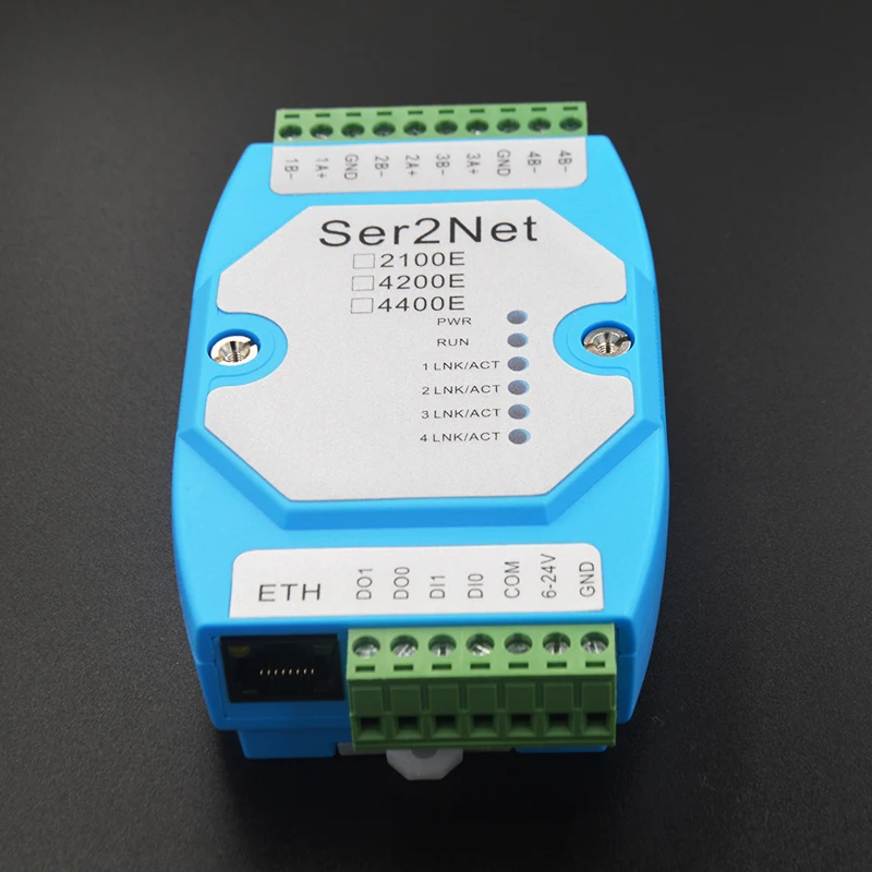 4 way RS485 to Ethernet module, virtual serial port server RS485, network serial port to Ethernet.
4 way RS485 to Ethernet module, virtual serial port server RS485, network serial port to Ethernet.