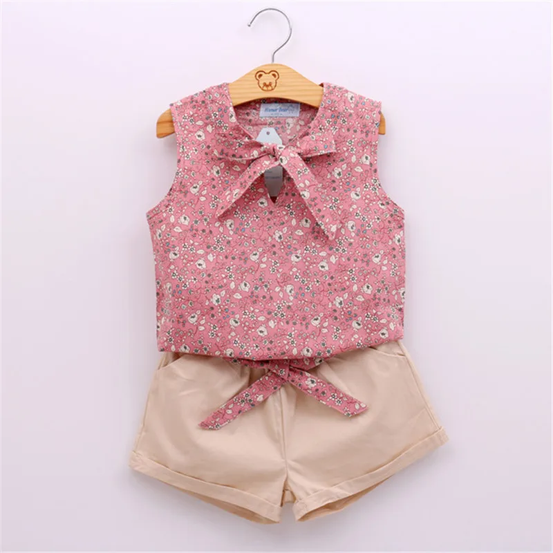 Summer Girls Sleeveless Shirt+Bow Knot Short Pants 2 Pcs Children Floral Printing Cotton Sets Kids Comfortable Suit Set 2Y-7Y
Summer Girls Sleeveless Shirt+Bow Knot Short Pants 2 Pcs Children Floral Printing Cotton Sets Kids Comfortable Suit Set 2Y-7Y