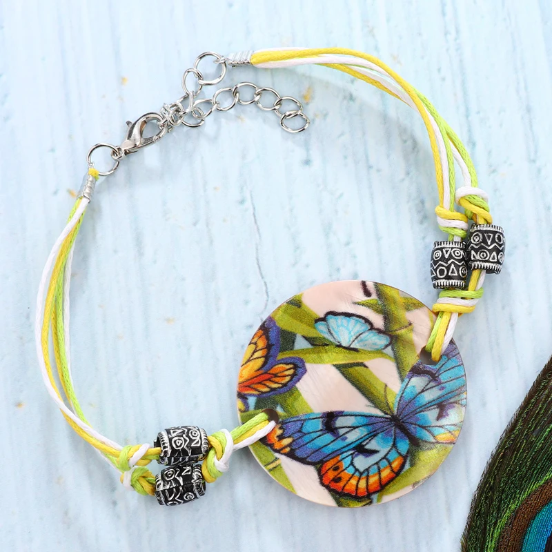 Hesiod Vintage Retro Rope Leather Leopard Owl Butterfly Peandant Round Acrylic Bracelet for Women Wholesale
Hesiod Vintage Retro Rope Leather Leopard Owl Butterfly Peandant Round Acrylic Bracelet for Women Wholesale