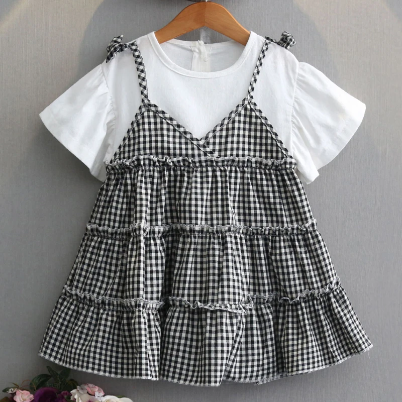 Girls Dresses 2019 Summer New Children's Wear Girls Fresh Lovely Fake Two-Piece Plaid Bow Comfortable Round Neck Dress
Girls Dresses 2019 Summer New Children's Wear Girls Fresh Lovely Fake Two-Piece Plaid Bow Comfortable Round Neck Dress