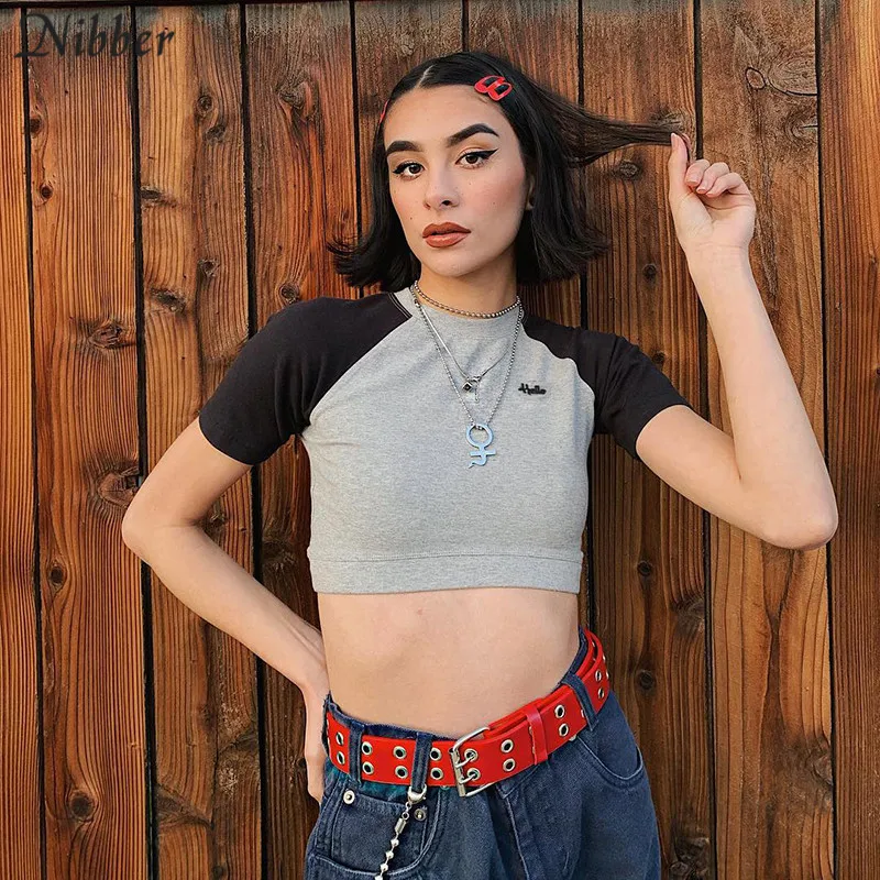 Nibber summer hot Cotton Patchwork women's short sleeve T-shirt fashion Embroidery 0-neck Crop Tops new wild Casual Clothing tee
Nibber summer hot Cotton Patchwork women's short sleeve T-shirt fashion Embroidery 0-neck Crop Tops new wild Casual Clothing tee