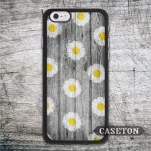 Many Daisy On Wood Case For iPhone 7 6 6s Plus 5 5s SE 5c and For iPod 5 High Quality Floral Pattern Cover Global Wholesale