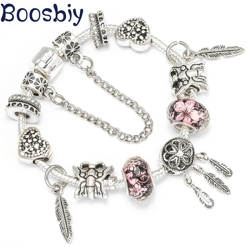 Boosbiy Heart Butterfly Beads Brand Bracelets Pulseras Jewelry European Fashion Silver Plated Charm Bracelet For Women Kids Gift
Boosbiy Heart Butterfly Beads Brand Bracelets Pulseras Jewelry European Fashion Silver Plated Charm Bracelet For Women Kids Gift