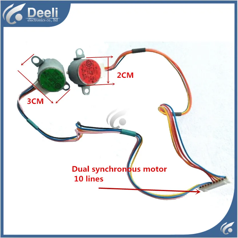 Image 1pcs used original for Panasonic Air conditioning Dual synchronous motor10 lines wind motor 20BYJ46 12V 20 30cm length