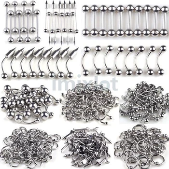 PINKSEE Mixed 120Pcs/Lot silver color body jewelry piercing eyebrow lip belly rings
PINKSEE Mixed 120Pcs/Lot silver color body jewelry piercing eyebrow lip belly rings