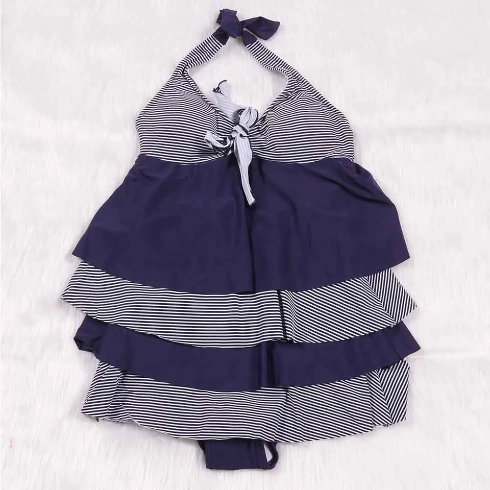 Lyric Swimwear 2019 New Arrival One Piece Swimsuit Dress Dark Blue Retro Swimming Suit For Women Bathing Suits Swim Wear | Спорт и