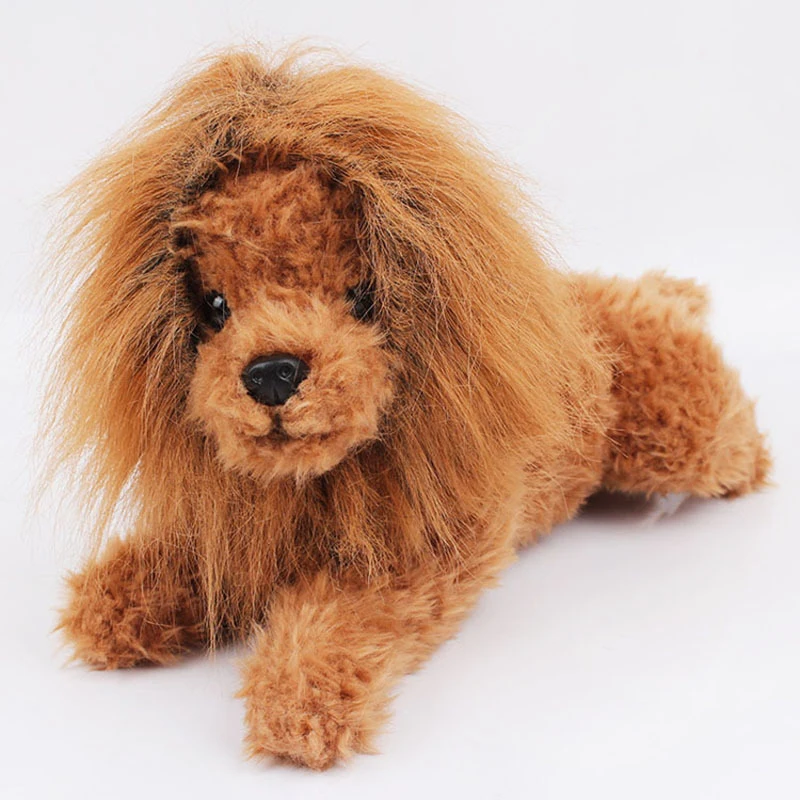 Cute Pet Cosplay Clothes Transfiguration Costume Lion Mane Winter Warm Wig Cat large Dog Party Decoration With Ear Pet Apparel