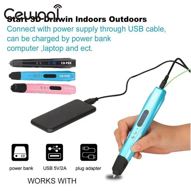 Cewaal Arts Printer 3D Printing Pen LED Display Low Temperature 3D Pen Filament DIY Arts Printer UK/EU Plug Modeling black
Cewaal Arts Printer 3D Printing Pen LED Display Low Temperature 3D Pen Filament DIY Arts Printer UK/EU Plug Modeling black