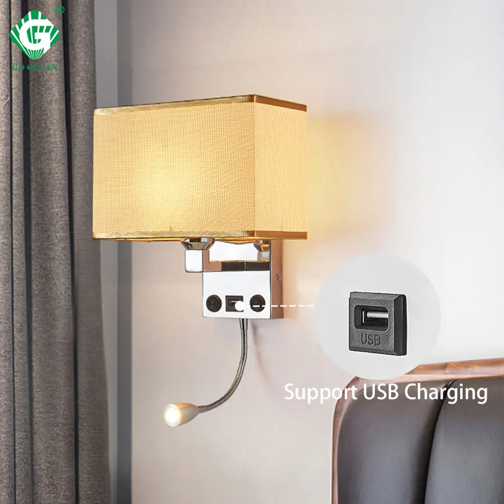 LED wall lights Sconce in the bedroom interior Wall Sconces With Switch E27 Bulb USB Modern Black Indoor Bedside Lamp Headboard
LED wall lights Sconce in the bedroom interior Wall Sconces With Switch E27 Bulb USB Modern Black Indoor Bedside Lamp Headboard