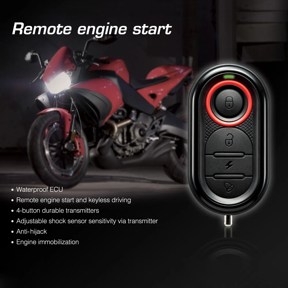 Original Steelmate 986E 1 Way Motorcycle Alarm Moto Remote Engine Start Alarm Moto Protection with Mini Transmitter for BULTACO
Original Steelmate 986E 1 Way Motorcycle Alarm Moto Remote Engine Start Alarm Moto Protection with Mini Transmitter for BULTACO