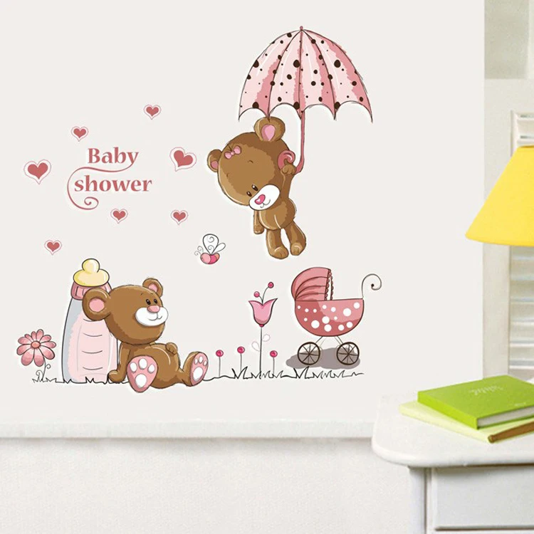 COFA Cartoon Cat Rabbit Flower Wall Sticker For Baby Girls Kids Rooms Home Decor Teddy Bear Umbrella Classroom Wall Decals
COFA Cartoon Cat Rabbit Flower Wall Sticker For Baby Girls Kids Rooms Home Decor Teddy Bear Umbrella Classroom Wall Decals