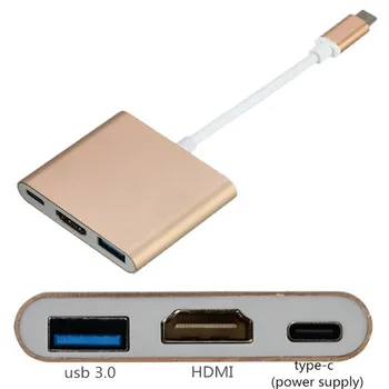 3-in-1 Hub USB Type-C HUB to HDMI Adapter for Macbook Pro/Air Type C Hub to HDMI 4K USB 3.0 Port USB-C Power Deliver
3-in-1 Hub USB Type-C HUB to HDMI Adapter for Macbook Pro/Air Type C Hub to HDMI 4K USB 3.0 Port USB-C Power Deliver