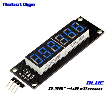 6-Digit LED 0.36" Display Tube (decimal), 7-segments BLUE, TM1637, disp. size 46x14mm
6-Digit LED 0.36" Display Tube (decimal), 7-segments BLUE, TM1637, disp. size 46x14mm