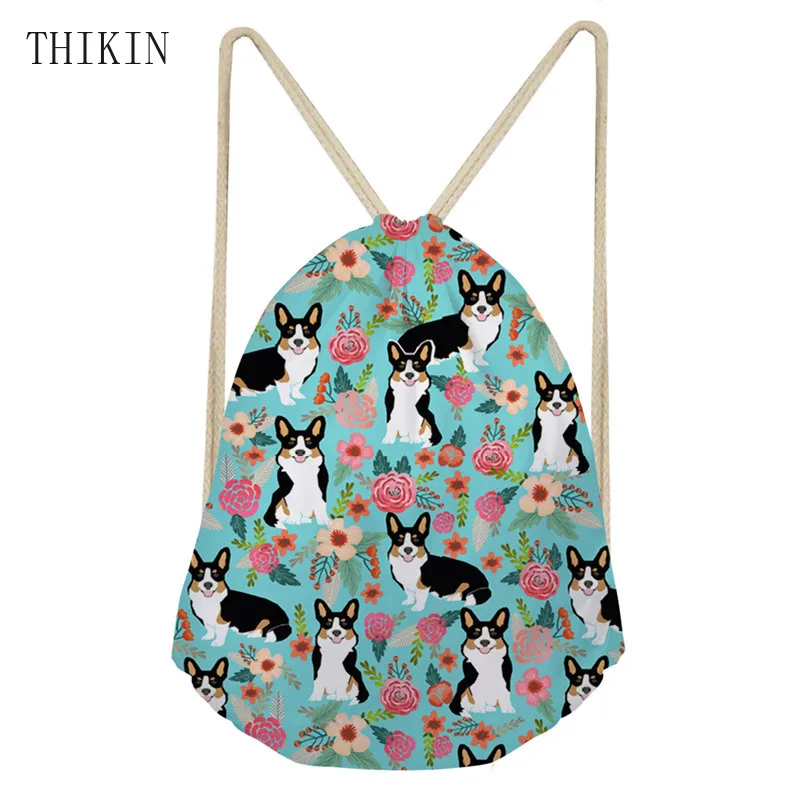THIKIN Brand Women Backpack Cute Corgi Pattern Sports Bag Students Flowers Dog Draw-string Swimming Unisex Beach Bolsos Teen
THIKIN Brand Women Backpack Cute Corgi Pattern Sports Bag Students Flowers Dog Draw-string Swimming Unisex Beach Bolsos Teen