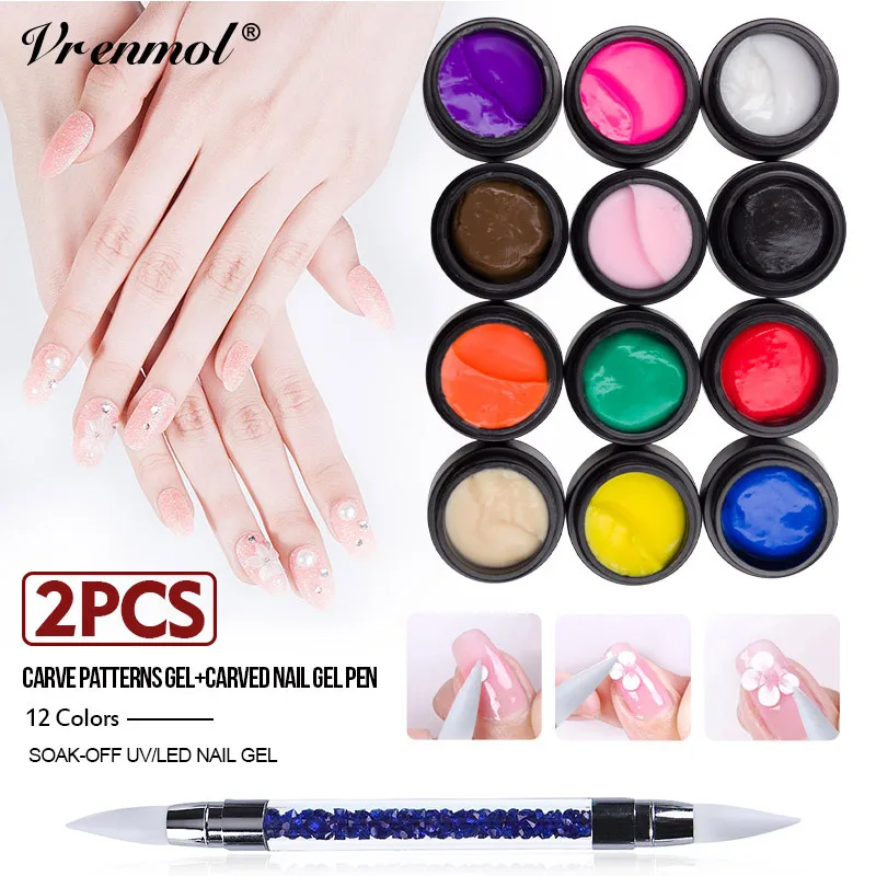 Vrenmol 12 Color 3D Carved Patterns Gel Nail Varnish Soak Off UV Modeling Sculpture Gel DIY Sculpting Nail Art Design Tools
Vrenmol 12 Color 3D Carved Patterns Gel Nail Varnish Soak Off UV Modeling Sculpture Gel DIY Sculpting Nail Art Design Tools