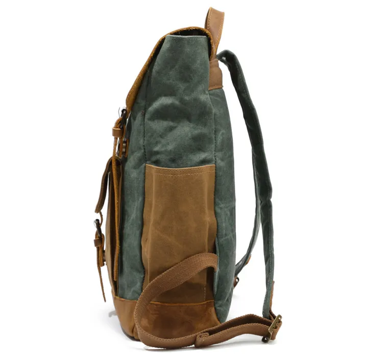 Men Backpack Waterproof Computer Laptop Bag Vintage Canvas Large Capacity Travel Backpacks Leather Military Male Backpack School Men Backpack Waterproof Computer Laptop Bag Vintage Canvas Large Capacity Travel Backpacks Leather Military Male Backpack School