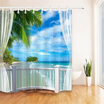 Tropical Seaside Palms Leaves Shower Curtain Bathroom Bath Curtains with Hooks DC120
Tropical Seaside Palms Leaves Shower Curtain Bathroom Bath Curtains with Hooks DC120