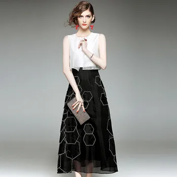 100% Natural Silk Dresses Women Spring Summer Fashion O-neck Geometric Emboridered Sleeveless Patchwork Slim Silk Dress S-XL
100% Natural Silk Dresses Women Spring Summer Fashion O-neck Geometric Emboridered Sleeveless Patchwork Slim Silk Dress S-XL