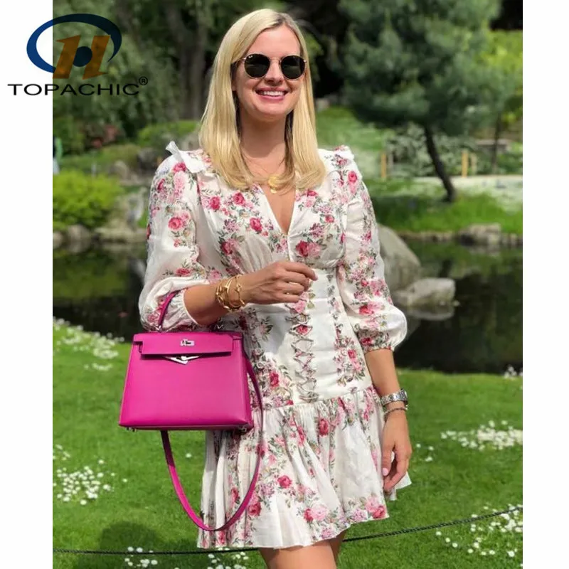 7.2 2019 Summer The high quality Bohemian female Print Button Long sleeve V-Neck High waist temperament Mini dress
7.2 2019 Summer The high quality Bohemian female Print Button Long sleeve V-Neck High waist temperament Mini dress