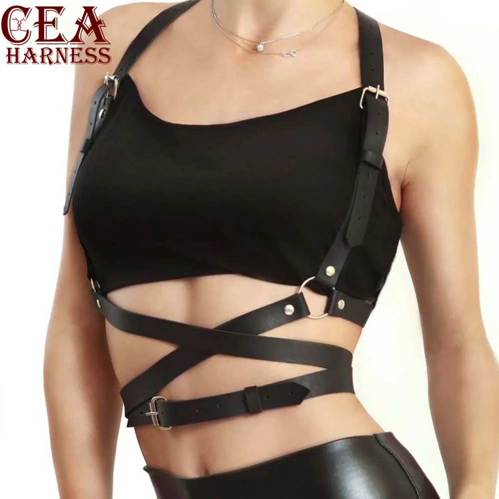 CEA.HARNESS Popular Stud Punk Goth Leather Harness Body Bondage Belt Cage Sculpting Leather Waist Belt Chest Belts Slim Body Top
CEA.HARNESS Popular Stud Punk Goth Leather Harness Body Bondage Belt Cage Sculpting Leather Waist Belt Chest Belts Slim Body Top