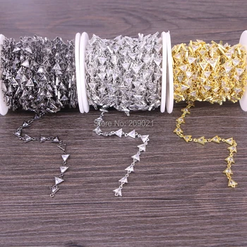 3 Meter Cubic Zirconia Brass Chain,6x7mm Triangle Beaded Chain, For Jewelry Making
3 Meter Cubic Zirconia Brass Chain,6x7mm Triangle Beaded Chain, For Jewelry Making