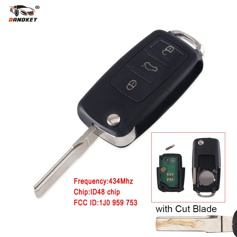 Dandkey cut blade ASK 1J0959753AH 434MHz With ID48 Chip 3B Remote Key Case Fob For VW PASSAT Beetle Polo /Skoda
Dandkey cut blade ASK 1J0959753AH 434MHz With ID48 Chip 3B Remote Key Case Fob For VW PASSAT Beetle Polo /Skoda