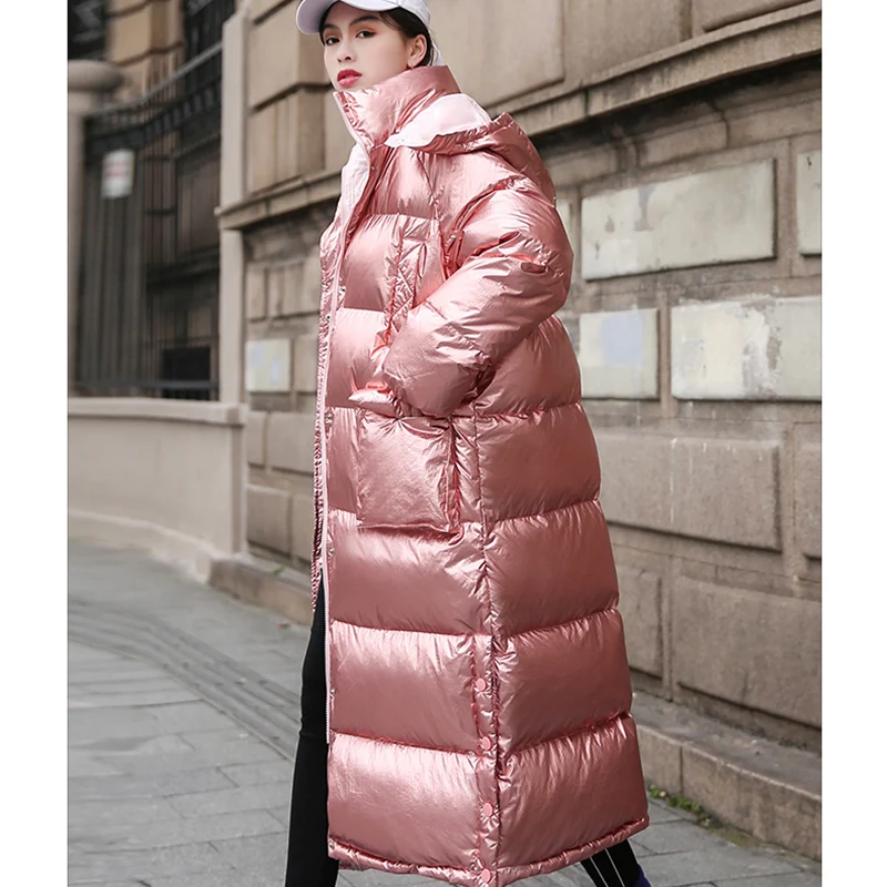 Winter Fashion Women Down Cotton Jacket Glossy Warm Parka Long Hooded Thicker Coat Female Full Sleeve 2019 New elegance Outwear
Winter Fashion Women Down Cotton Jacket Glossy Warm Parka Long Hooded Thicker Coat Female Full Sleeve 2019 New elegance Outwear