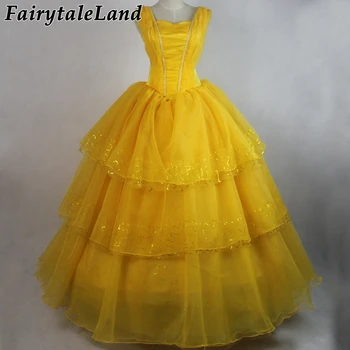 

Movie Beauty and The Beast Princess Belle cosplay costume Emma Watson Belle dress Halloween costumes for adult women dress