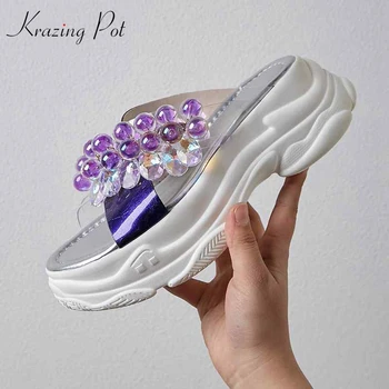 Krazing pot genuine leather peep toe waterproof jelly shoes crystal pendant beading high heels fairy wear gorgeous sandals L16
Krazing pot genuine leather peep toe waterproof jelly shoes crystal pendant beading high heels fairy wear gorgeous sandals L16