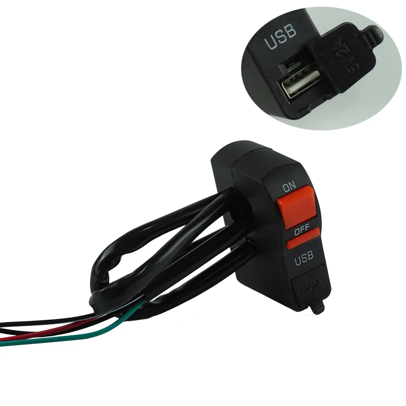 Universal Motorcycle Handlebar Start Flameout Switch ON OFF Button with USB Charge for Moto Motor ATV Bike 4 Wire Connectors
Universal Motorcycle Handlebar Start Flameout Switch ON OFF Button with USB Charge for Moto Motor ATV Bike 4 Wire Connectors