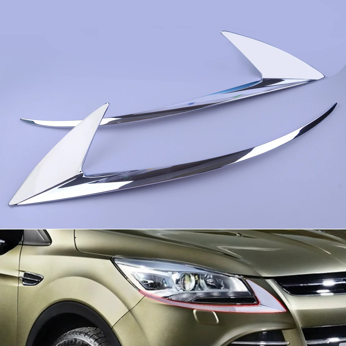 CITALL 2Pcs ABS Chrome Front Plated Headlight Cover Head Light Lamp Eyelid Eyebrow Trim for Ford Escape Kuga 2013 2014 2015 2016
CITALL 2Pcs ABS Chrome Front Plated Headlight Cover Head Light Lamp Eyelid Eyebrow Trim for Ford Escape Kuga 2013 2014 2015 2016