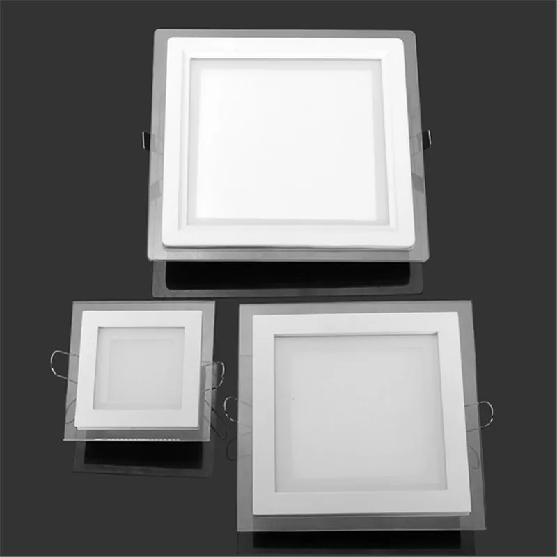 Description Picture 6 of item18 Watt LED Panel Downlight Square Glass Panel Lights High Brightness Ceiling Recessed Lamps AC85-265 With adapter