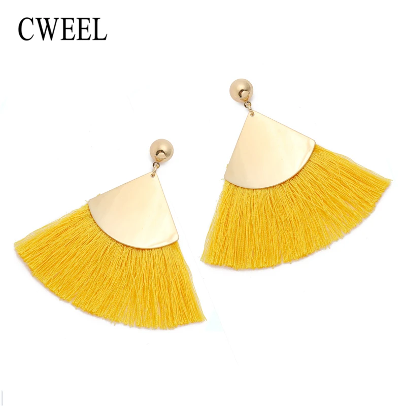 CWEEL Yellow Tassel Earrings For Women Boho Bohemian Gold Color Big Dangle Drop Vintage Geometric Statement Earring Tassels
CWEEL Yellow Tassel Earrings For Women Boho Bohemian Gold Color Big Dangle Drop Vintage Geometric Statement Earring Tassels