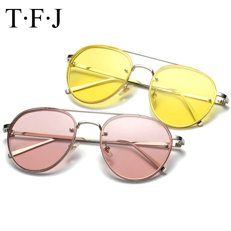 Трендовые круглые желтые женские солнцезащитные очки для мужчин с цветными