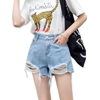 Fashion women's denim shorts Summer hole cats must have solid color hot pants Young lady streetwear
Fashion women's denim shorts Summer hole cats must have solid color hot pants Young lady streetwear