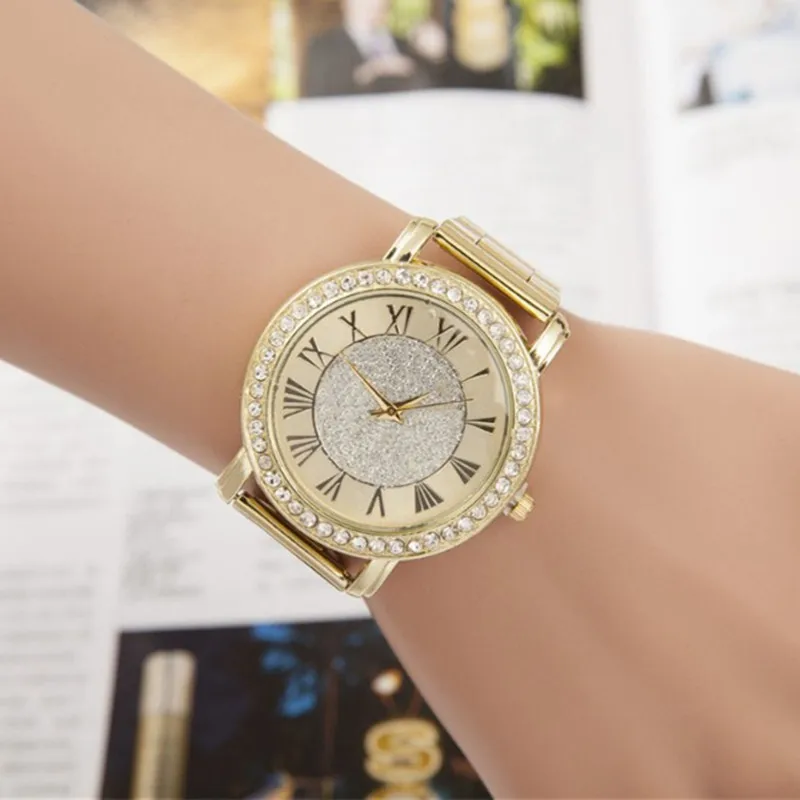 2017 New Gold Luxury Brand Women Full Steel Watches Clock Rhinestone Geneva Quartz Fashion Watch Relogio Feminino Wristwatches
2017 New Gold Luxury Brand Women Full Steel Watches Clock Rhinestone Geneva Quartz Fashion Watch Relogio Feminino Wristwatches