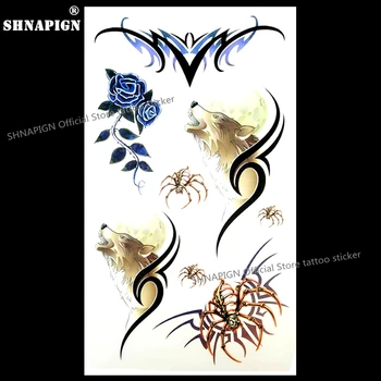 SHNAPIGN Full Moon Wolf Howl Spider Temporary Tattoo Body Art Flash Tattoo Stickers 17*10cm Waterproof Fake Tato Car Styling 
SHNAPIGN Full Moon Wolf Howl Spider Temporary Tattoo Body Art Flash Tattoo Stickers 17*10cm Waterproof Fake Tato Car Styling