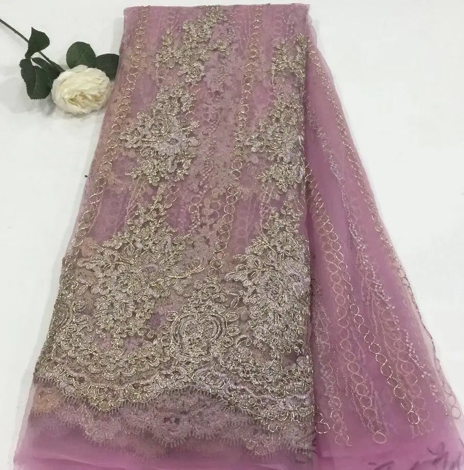 Best Selling Magenta / Gold Newest African French Embroidery Tulle Lace Fabric For Nigerian Party YYZ1-03
Best Selling Magenta / Gold Newest African French Embroidery Tulle Lace Fabric For Nigerian Party YYZ1-03