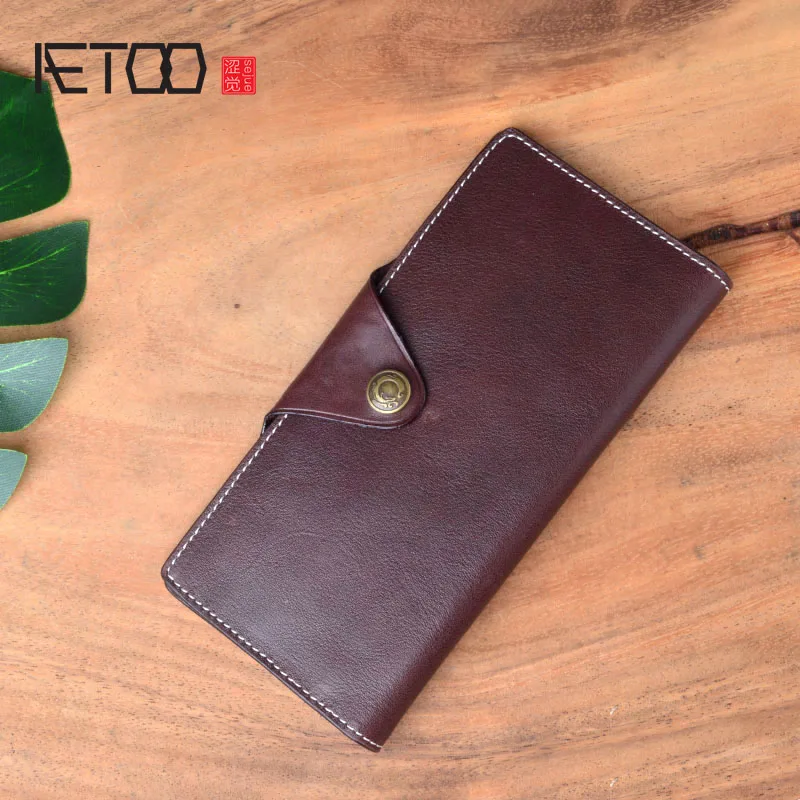 AETOO Long casual solid color retro men and women money long bag vegetable tanned leather new ultra-thin fashion two fold
AETOO Long casual solid color retro men and women money long bag vegetable tanned leather new ultra-thin fashion two fold