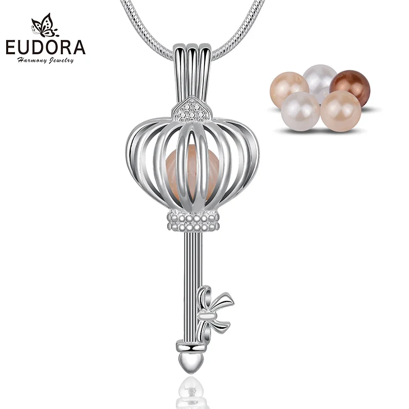 Eudora Fashion 8mm Pearl Key Cage Pendant Necklace With 6PCS Round Pearl Fine jewelry For Girl Women DIY Christmas gift K320N08
Eudora Fashion 8mm Pearl Key Cage Pendant Necklace With 6PCS Round Pearl Fine jewelry For Girl Women DIY Christmas gift K320N08