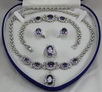 Hot sell free shipping ~~ 2 choices wholesale new purple crystal 10*14mm ring(#7.8.9) 18" chain pendant necklace stud earrings &
Hot sell free shipping ~~ 2 choices wholesale new purple crystal 10*14mm ring(#7.8.9) 18" chain pendant necklace stud earrings &