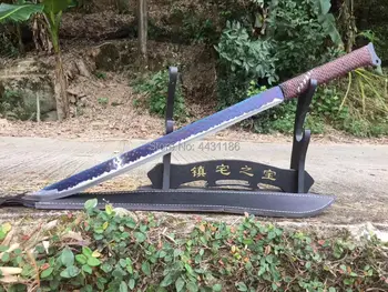 HandMade Fighting Strong Dao Sword Katana Very Sharp High Manganese Steel Blue Blade Cut Bamboo Outdoors Knife
HandMade Fighting Strong Dao Sword Katana Very Sharp High Manganese Steel Blue Blade Cut Bamboo Outdoors Knife