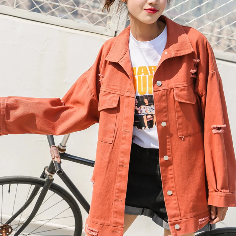 Ripped Hole Women Denim Jackets 2019 Spring Oversize Letter White Yellow Casual Female Jacket Coat Chic Jacket for Girls
Ripped Hole Women Denim Jackets 2019 Spring Oversize Letter White Yellow Casual Female Jacket Coat Chic Jacket for Girls