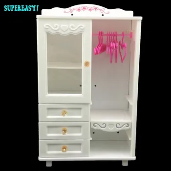 12Pcs = 1x Plastic Clothespress Furniture Living Room Wardrobe + 10x Pink Hangers For Barbie Dollhouse Accessories Toys Kid 
12Pcs = 1x Plastic Clothespress Furniture Living Room Wardrobe + 10x Pink Hangers For Barbie Dollhouse Accessories Toys Kid