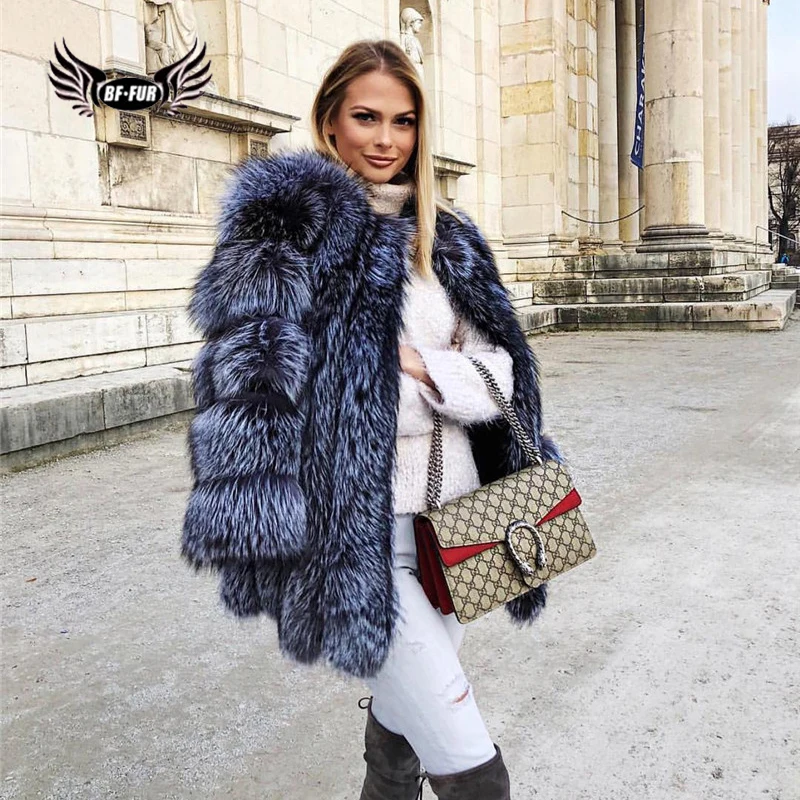 2019 BFFUR Luxury Womens Coats Winter Thick Warm Silver Fox Fur Fashion Clothing Whole Skin Real Fur Parka Casual Real Fur Coat
2019 BFFUR Luxury Womens Coats Winter Thick Warm Silver Fox Fur Fashion Clothing Whole Skin Real Fur Parka Casual Real Fur Coat