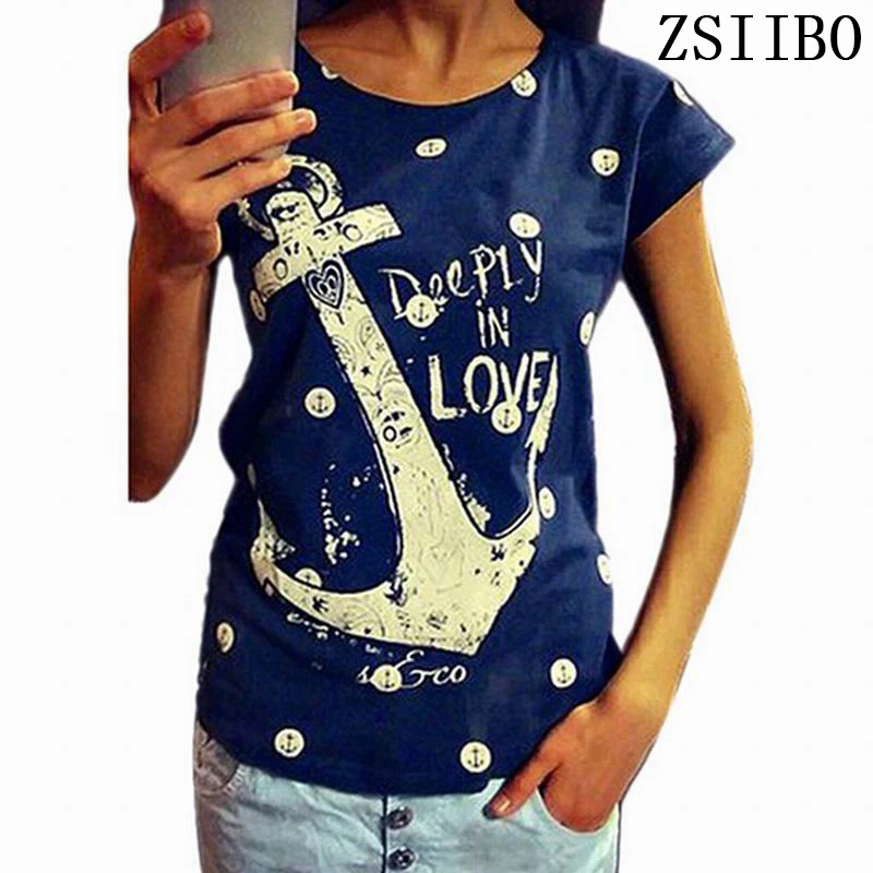 2017 summer tops tees ladies short t shirt women Boat anchor t-shirt female t shirt woman clothes plus size
2017 summer tops tees ladies short t shirt women Boat anchor t-shirt female t shirt woman clothes plus size