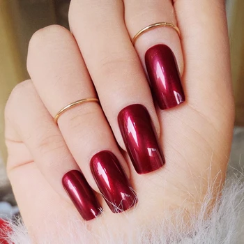 Specular Reflection Vampire Wine Red False Nails Shiny Square Long Solid Nail Tips with Glue Sticker Z431
Specular Reflection Vampire Wine Red False Nails Shiny Square Long Solid Nail Tips with Glue Sticker Z431