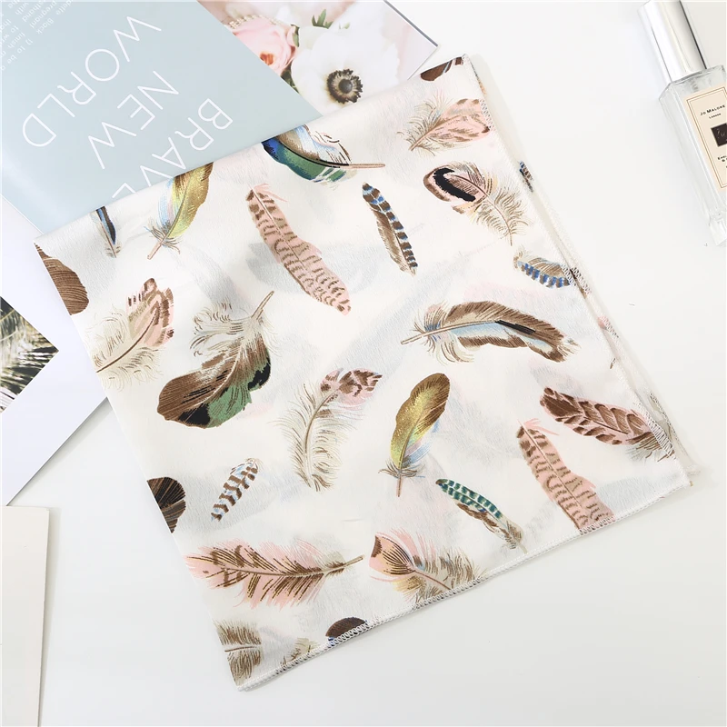 Women Square Scarf Printing Silk Scarves Spring Summer Female Office Feather Neckerchief Soft Foulard Bandana
Women Square Scarf Printing Silk Scarves Spring Summer Female Office Feather Neckerchief Soft Foulard Bandana