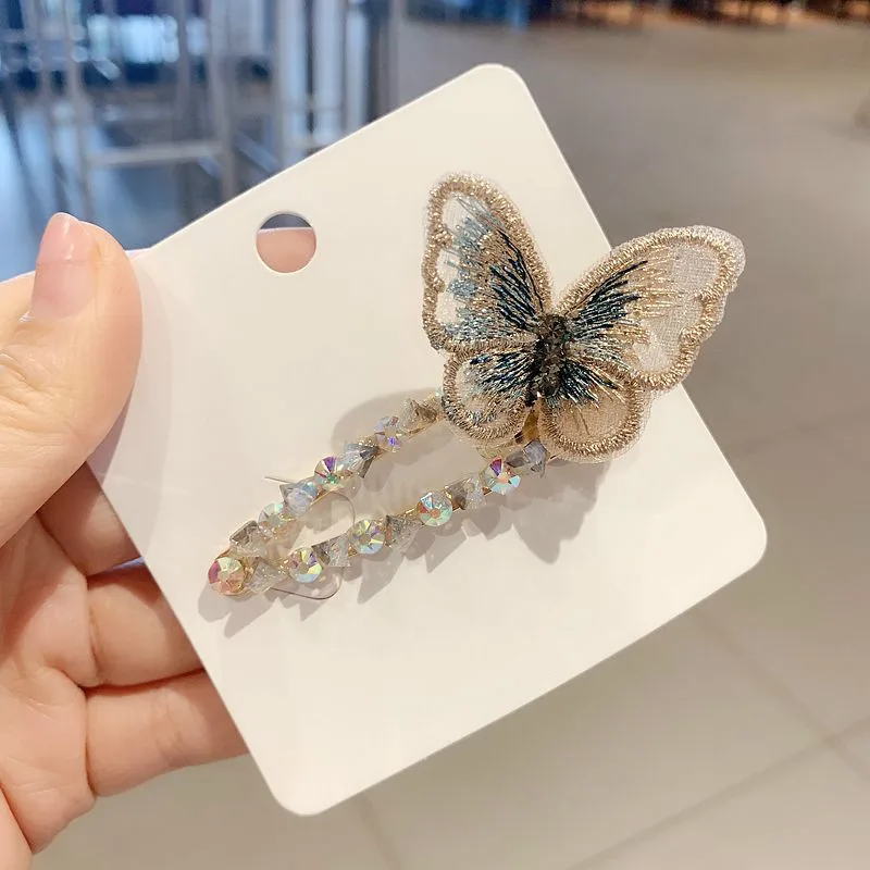 Exquisite Princess Shiny Rhinestone Hairpins Embroidered Cloth Butterfly Hair Clips Pins Statement for Women Accessories Jewelry
Exquisite Princess Shiny Rhinestone Hairpins Embroidered Cloth Butterfly Hair Clips Pins Statement for Women Accessories Jewelry