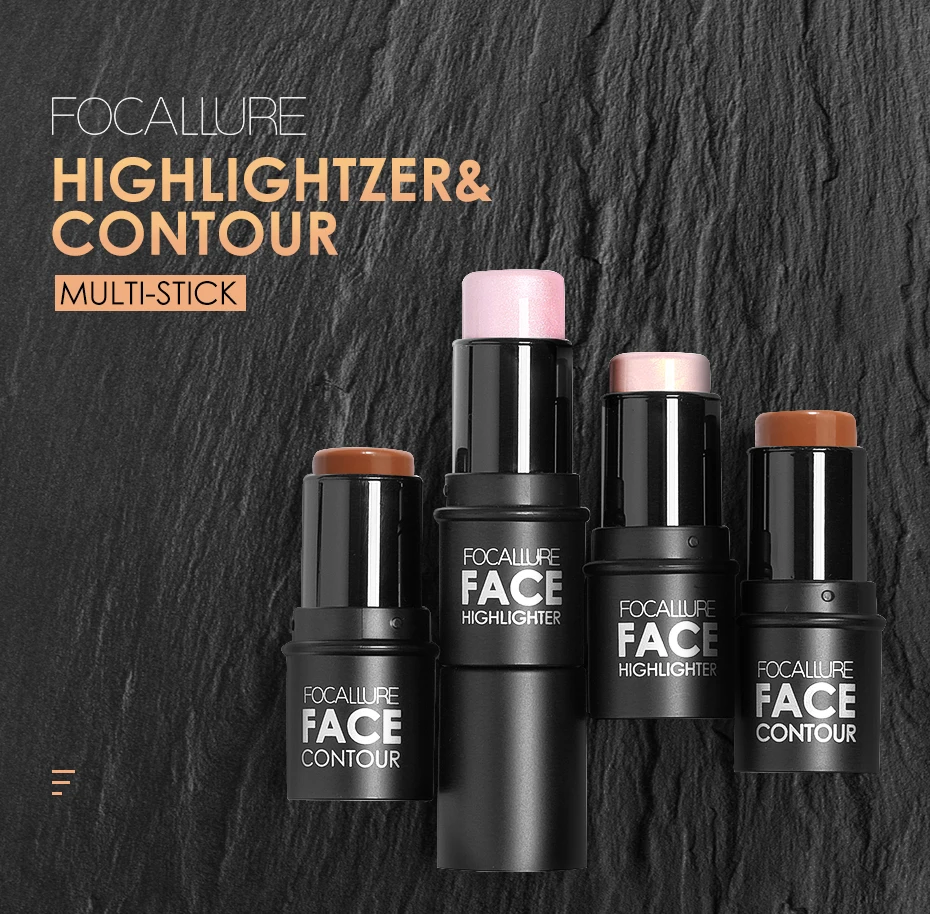 FOCALLURE Highlighter Pen Face Concealer Contouring Bronzer Brighten 3D Contour Makeup Glow Highlighter Stick FOCALLURE Highlighter Pen Face Concealer Contouring Bronzer Brighten 3D Contour Makeup Glow Highlighter Stick